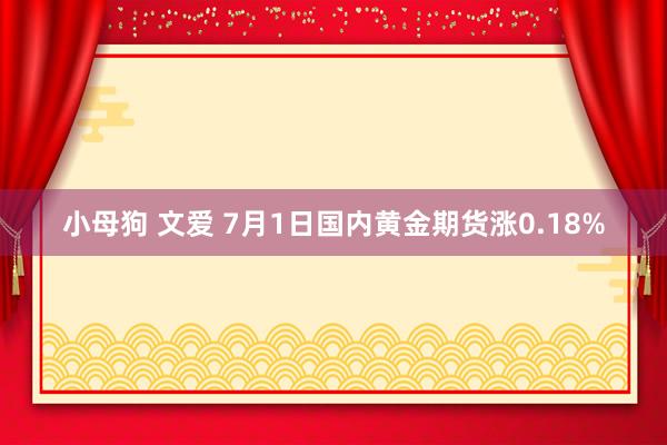 小母狗 文爱 7月1日国内黄金期货涨0.18%